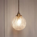 Pendant Light Glass Industrial Style with Textured Globe Shade