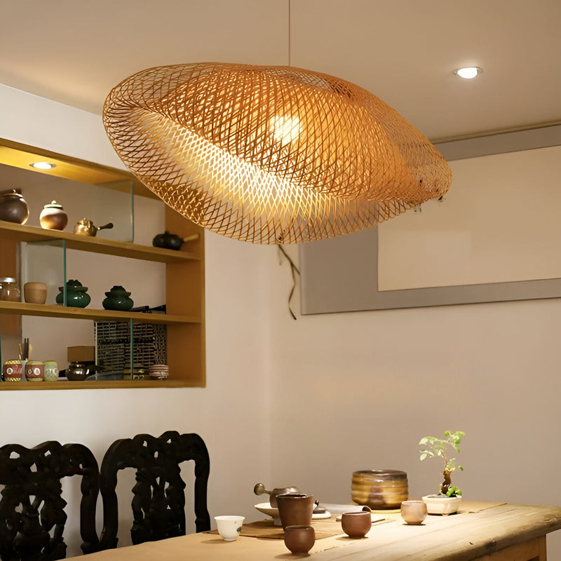 Organic-Style Bamboo Pendant Lamp with Natural Design